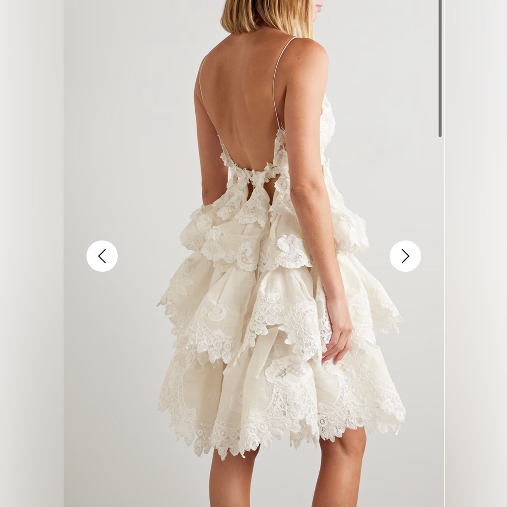 NWT Zimmermann Crush Tiered Lace Minidress
Ivory White Crush Tiered Ruffle Dress - Picture 7 of 15